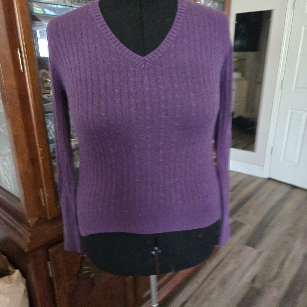 Merona V-Neck Sweater in Deep Purple